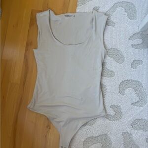 Abercrombie & Fitch Light Gray Bodysuit Tank SIZE MEDIUM